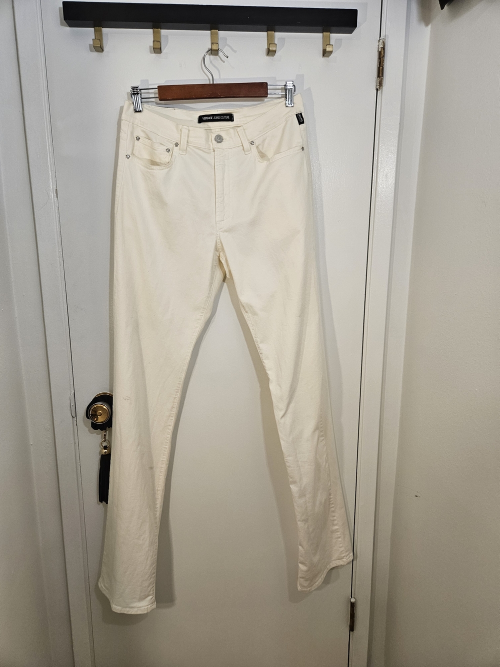 Versace Jeans Couture Cream Straight Leg Jeans - Vintage